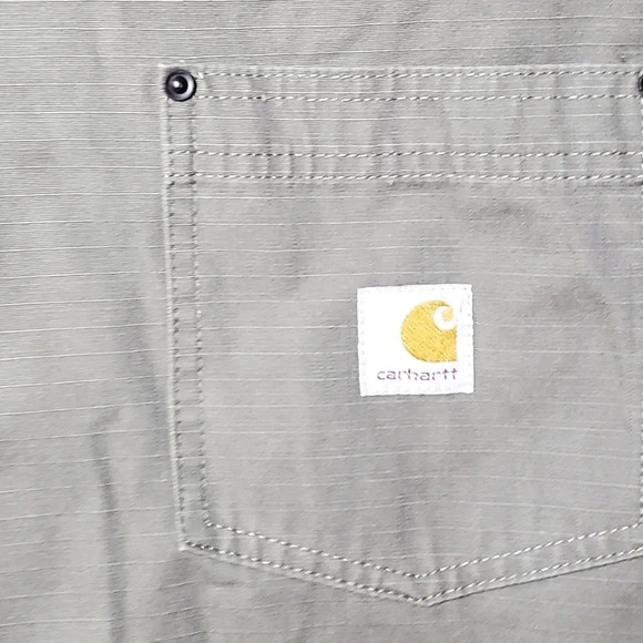 Carhartt Ripstop Flannel Lined Snap Closure Shirt Jacket Shacket 3XL Moss/Green - Picture 5 of 11